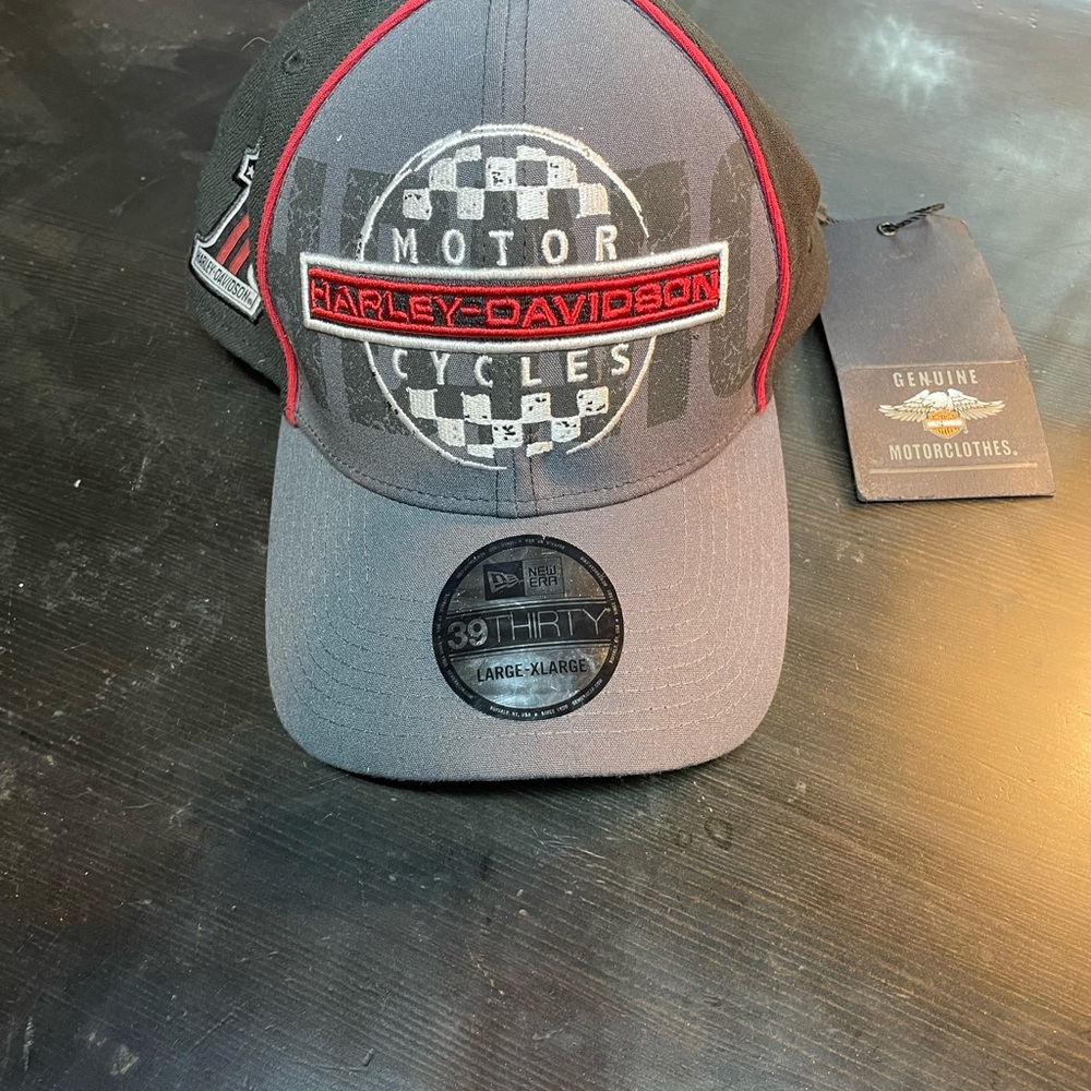 Harley-Davidson Black Tag with White and Orange Logo